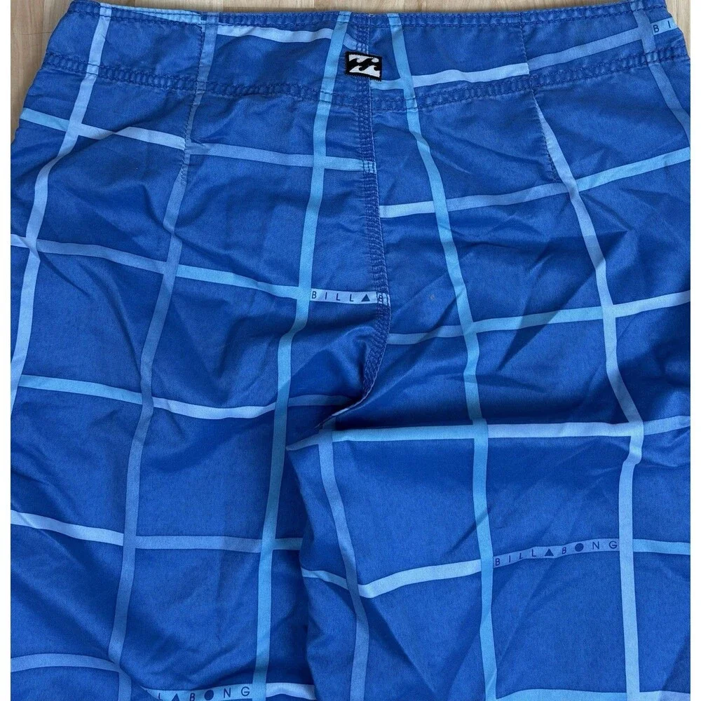 Vintage Y2K Billabong Embroidered Board Shorts / Swim Trunks / Blue / Size 34